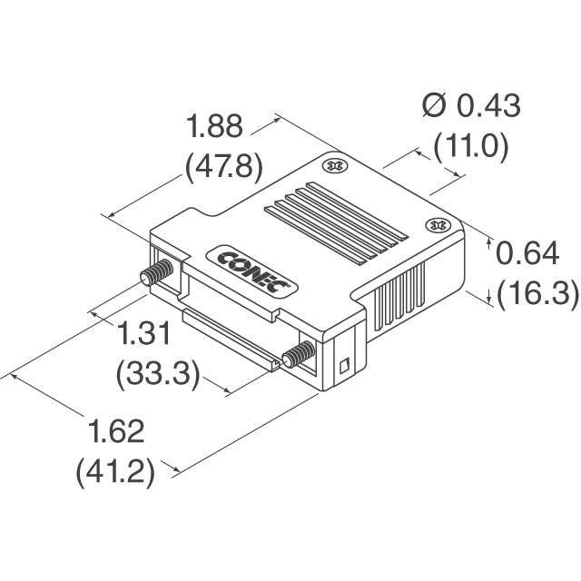 165X13379XE Conec  Capots de connecteurs D-Sub en forme de D